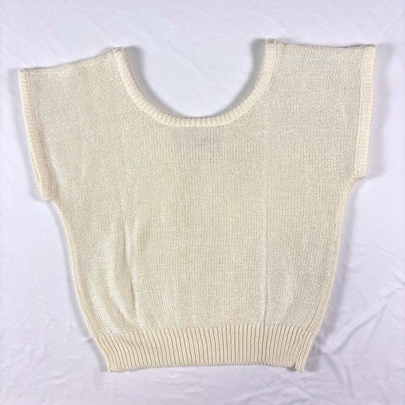 Vintage Beldoch Petite Cable Wool Sweater S Pearl Ribbon Ballet Coquette Dainty - Picture 7 of 10